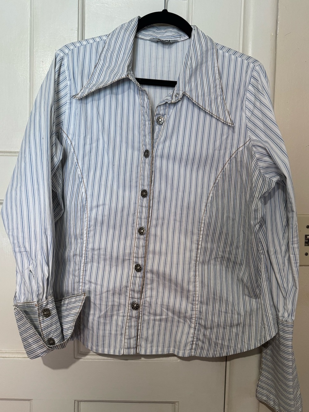 MXM Y2K Striped Button-Up Blouse